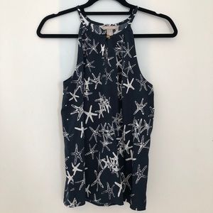 Banana Republic Navy Striped Halter Tank XS